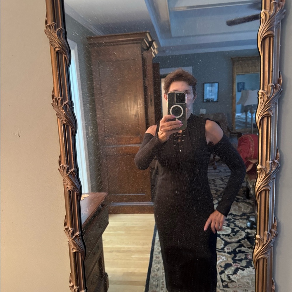 Avec Les Filles Black Cold Shoulder Bodycon Dress